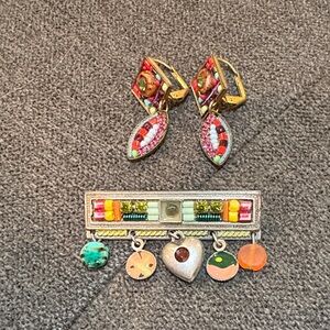 Adaya Brooch and Pierced Earrings